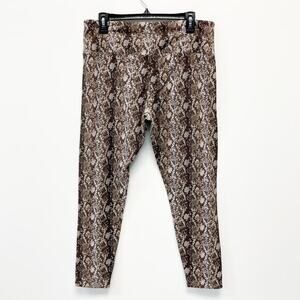 Suave Women's PXL‎ Brown Snakeskin Print Revolutionary Tummy Control Leggings